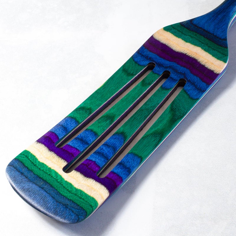 Totally Bamboo Baltique Mumbai Collection 13"" Wooden Spurtle Spatula - Colorful Birch Wood Cooking Utensil, Nonstick Safe, Versatile Stirring & Serving Tool - Image 5